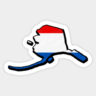 Red, White, and Blue Alaska Outline Sticker